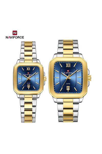 Naviforce Naviforce Men's and Women's Watch Set with Classic Design, Stainless Steel, Water Resistant