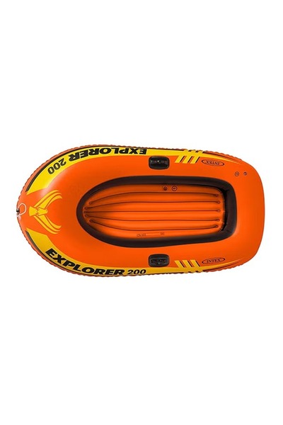 Intex Comfort And Rigidity Inflatable Explorer 200 Boat, Orange/Yellow/Black 185x94x41cm