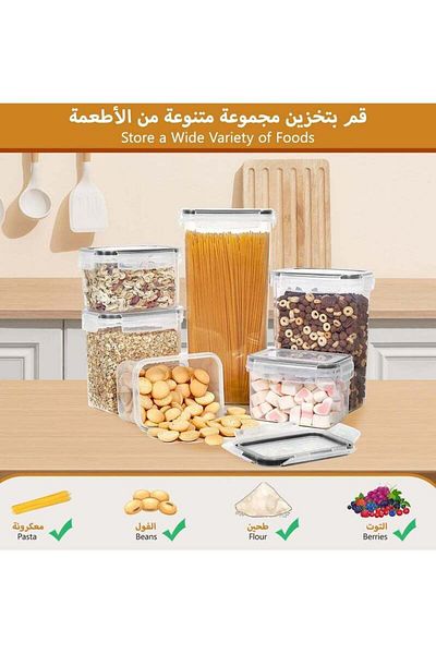 Lumely 15 Pack Airtight Food Storage Containers, with Lids,24 labels,Storage boxes for Cereal, Dry Food