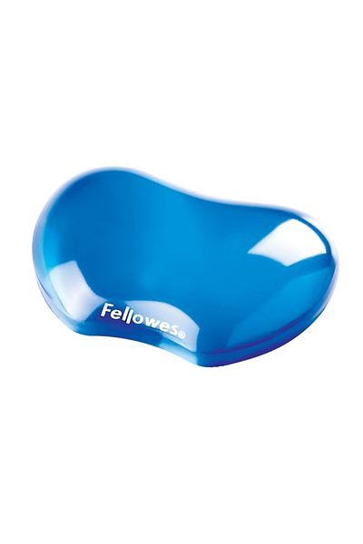 Fellowes Crystal Gel Wrist Support, Blue, Ergonomic Design, Non‑Slip Base, Easy‑Clean Surface