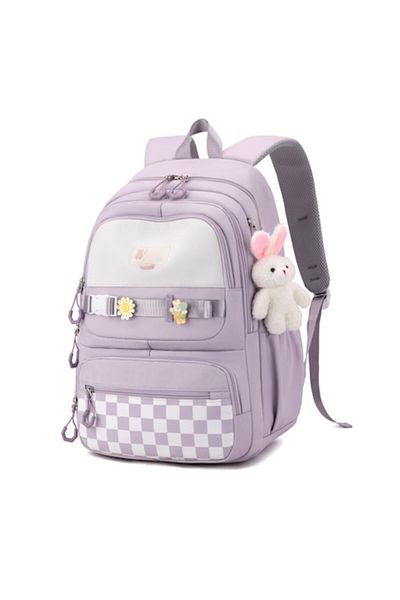 OricareFain School Backpack, NEVERMORE, Sweet Style, Water Resistant, 46 x 33 x 20 cm, Purple