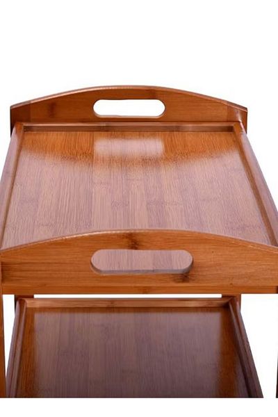 rexa 4-Tier Rolling Serving Cart Table Brown