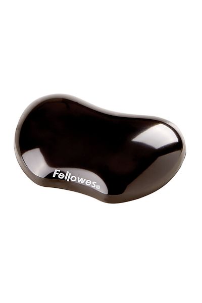 Fellowes Crystal Gel Wrist Support, Black, Ergonomic Design, Non‑Slip Base, Easy‑Clean Surface