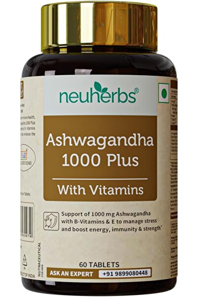 Neuherbs أشواغاندا 1000 بلس [للتخلص من القلق والتوتر] امتصاص مُحسَّن ومضادات ...