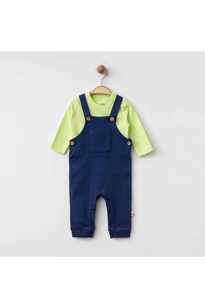 ESLENZA Front Pocket Overall Set Navy Blue
