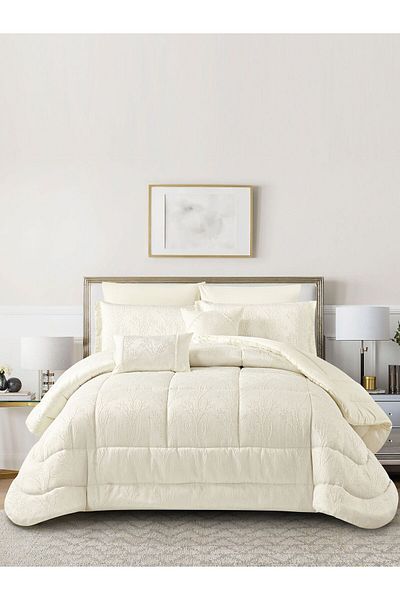 Donetella Luxury 5-Piece Bedding Set – Single Size Poly Jacquard Comforter with 350 GSM Poly Silk Filling