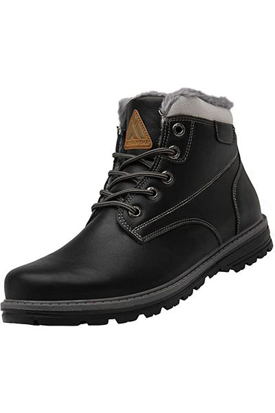 MISHANSHA fur winter boots, synthetic leather, black, 37