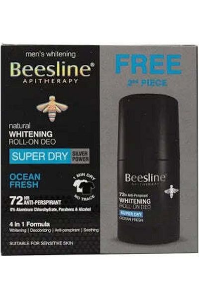 Beesline Whitening Roll-on Deo Super Dry, Silver Power - Ocean Fresh 50ml OFFER 1+1