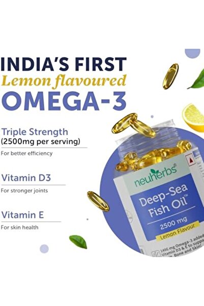 Neuherbs Deep Sea Omega 3 Fish Oil - 30 Softgel for Men and Women | Omega 3 Supplement Triple Streng