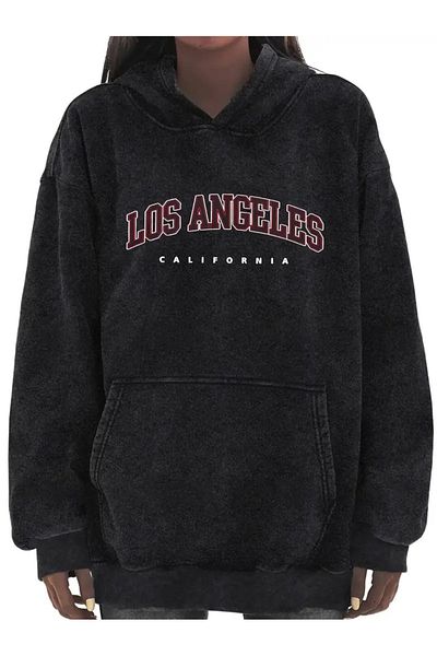 Touz Moda Πλενόμενο φούτερ Los Angeles με κουκούλα