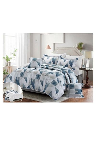smart home Double-sided duvet set, 8-piece duvet, size 240x260 cm, filling (350 g/m²), microfiber