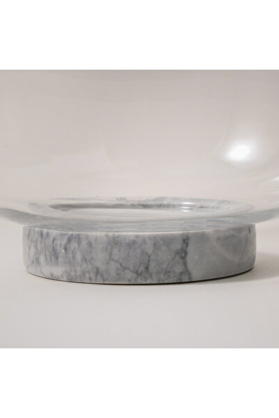 LA MESA glass bowl with marble base 24.5*24.5*12cm