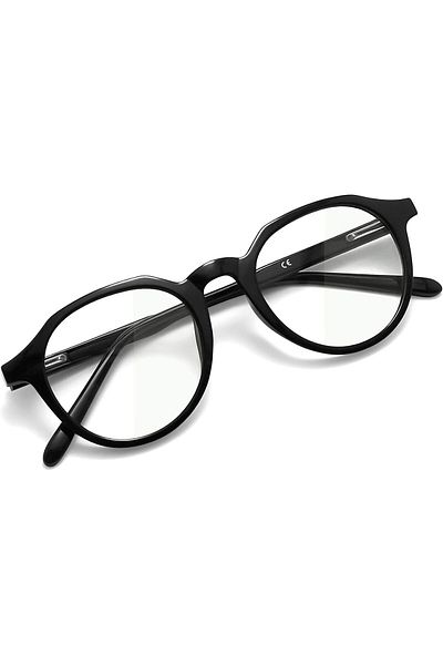 Joopin Blue Light Glasses for Men Women, Round Clear Lens Blue Light Blocking Glasses Anti Eye Strai