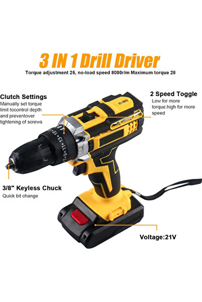 Keen 26V Cordless Drill for Screwdrivers and Nut Drivers