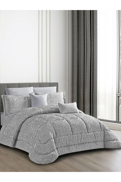 Donetella Luxury 5-Piece Bedding Set – Single Size Poly Jacquard Comforter with 350 GSM Poly Silk Filling