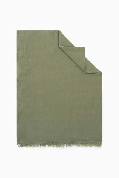 Levidor Oil Green Natural Cotton Shawl