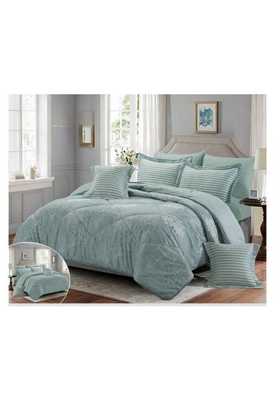 smart home Double-sided duvet set, 8-piece duvet, size 240x260 cm, filling (350 g/m²), microfiber