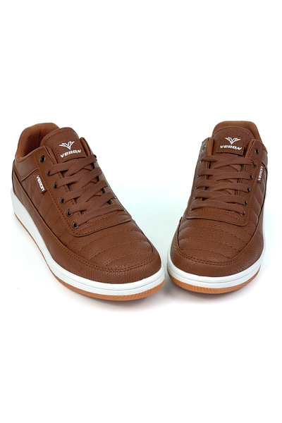 KAJILA Men's Tan Lace-Up Comfortable Casual Sneaker Skin Sports Shoes