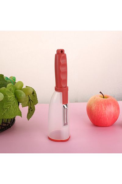 Pannex Vegetable and Fruit Peeler with Container (Red)