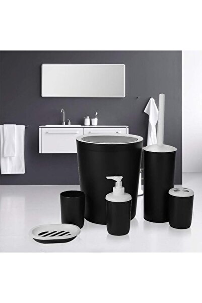 Living طقم حمام بلاستيكي من 6 قطع - تصميم دائري أنيق