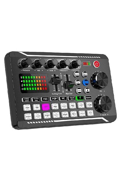 divendi-ro Bluetooth sound card, with audio mixer, voice changer, 18 live sound effects and microphone mixer