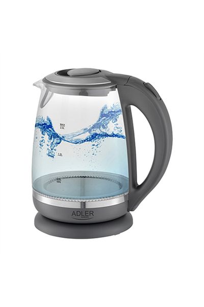adler Cana fierbator AD 1286, 2L, 2200 W, Gri/Transparent