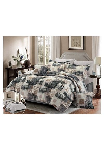 smart home Double-sided duvet set, 8-piece duvet, size 240x260 cm, filling (350 g/m²), microfiber