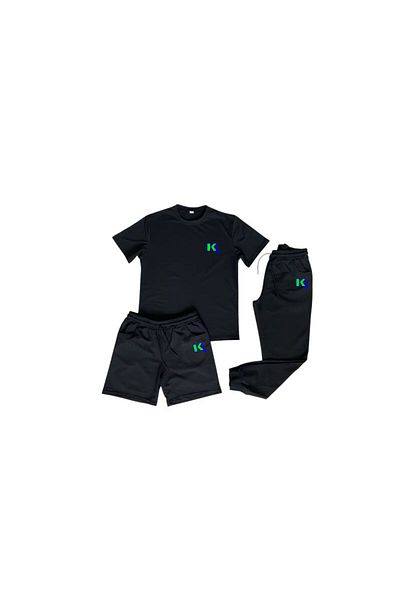 K&S Μαύρο Unisex Μπλε Πράσινο Λογότυπο Συνδυασμός καλοκαιρινής φόρμας