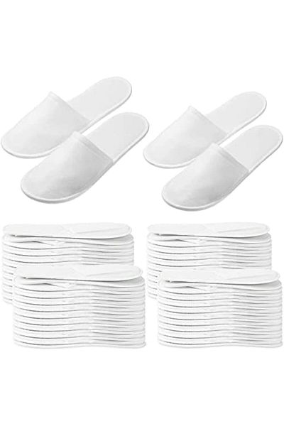Yuwell YU WELL 12 pair Disposable Spa Slippers Fluffy Closed Toe Spa Slippers US Men 10 and Women 11, 44 EU