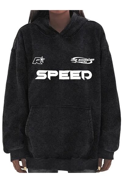 Touz Moda Πλυμένο φούτερ με κουκούλα Speed