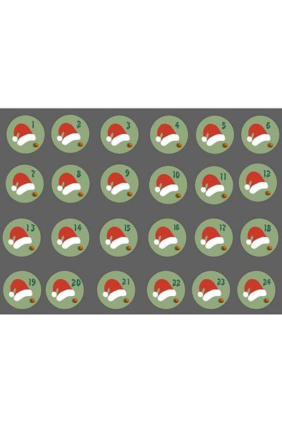 Maduoer Set of 4 Christmas hats with stickers, plush, red/white