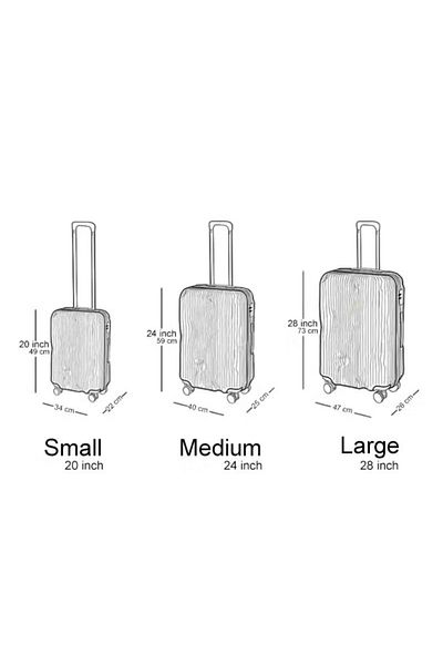 rexa 4-Piece Textured Checkered Luggage Trolley Set – Champagne, Durable & Stylish Travel Suitcases