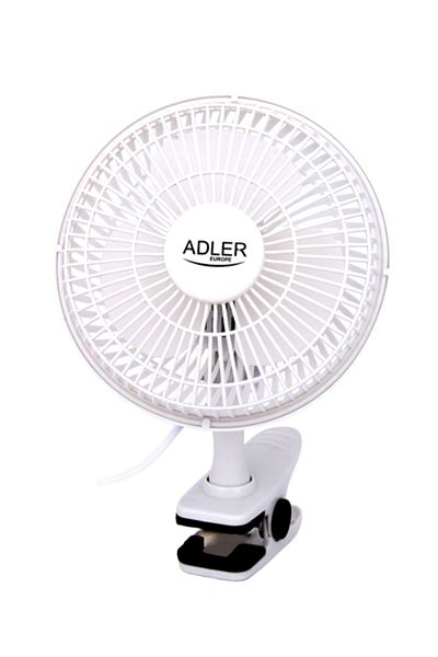 adler Ventilator AD 7317 cu clemă, 15cm, Alb, 30W
