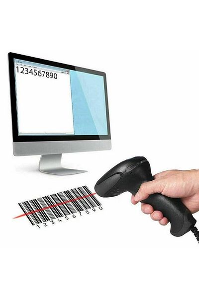 divendi-ro A202 1D Linear barcode scanner, laser, with USB cable, black