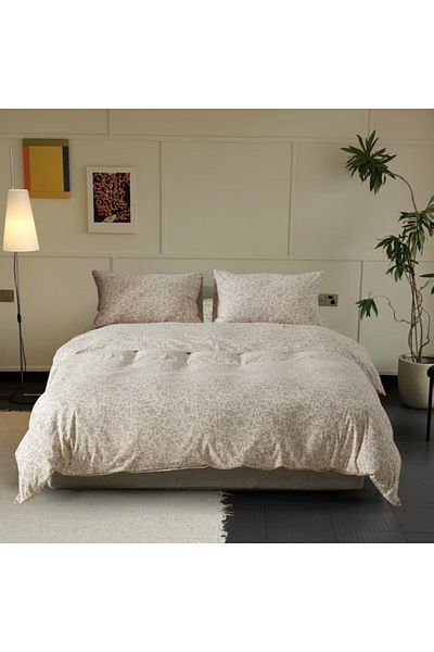 Pucioasa 100% cotton bed linen, knitted with elastic, small flowers