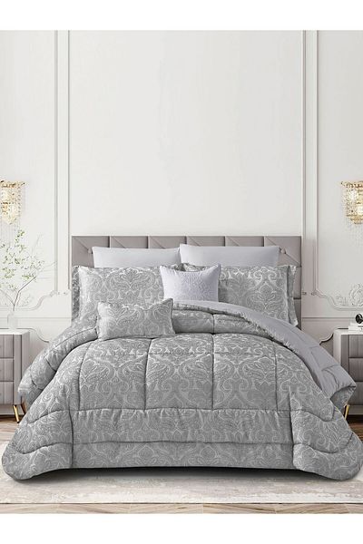 Donetella Luxury 5-Piece Bedding Set – Single Size Poly Jacquard Comforter with 350 GSM Poly Silk Filling