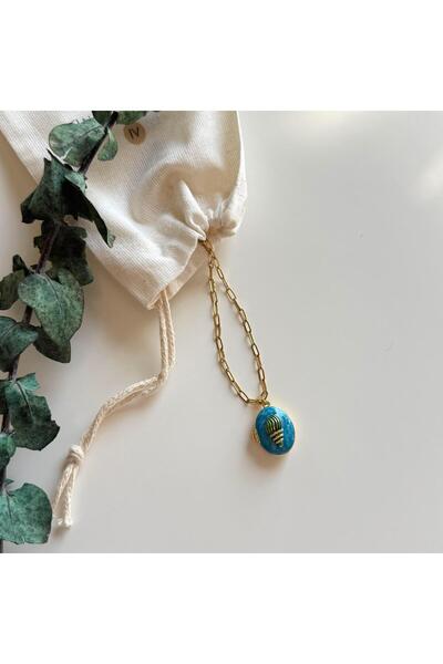 Alice İsstanbul Steel Turquoise Oyster Clamshell Necklace