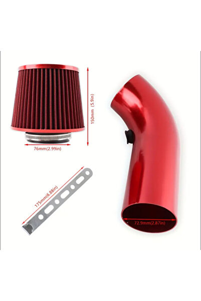 KOTO 76mm Performance Air Filter Pipe Kit Aluminum Red