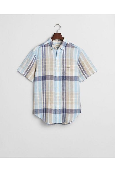 Gant Regular Fit Short Sleeve Linen Madras Shirt