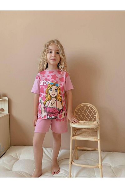 YİGİT BUTİK Yigit Butik Printed Girls Set with Shorts