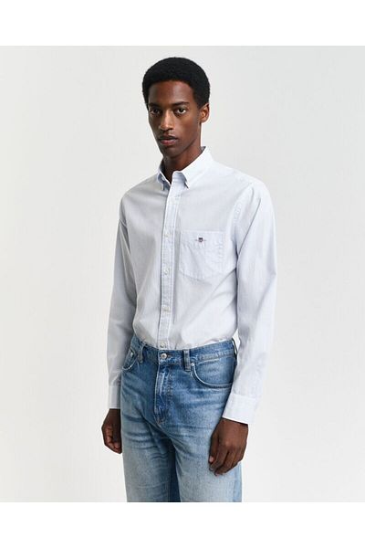 Gant REGULAR Fit CLASSIC SHORT SLEEVE Banker Stripe Poplin Shirt