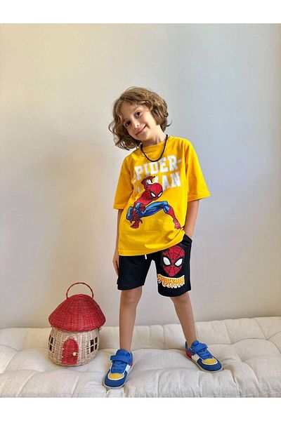 YİGİT BUTİK Boy's Suit with Printed Shorts