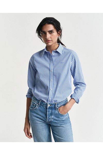 Gant قميص بوبلين مخطط بقصّة عادية