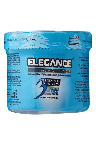 Elegance Triple Action Styling Hair Gel Blue 500ml