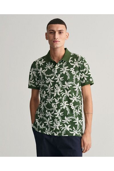 Gant Palm Lei Print Piqué Polo Shirt