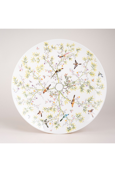 LA MESA white/green bone porcelain 16 pc dinner set