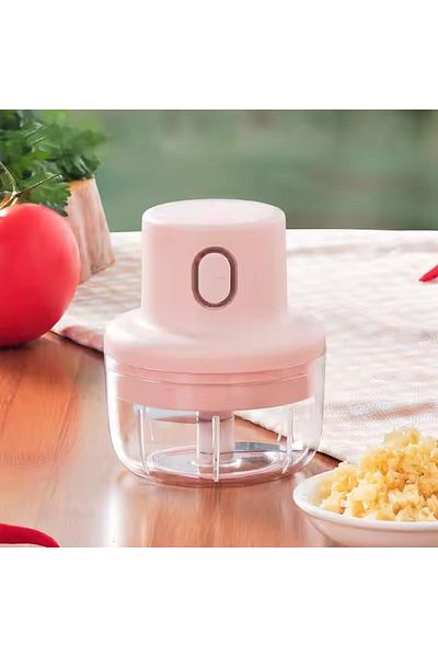Bodhi Automatic Mini Garlic Food Grinder, Chopper, 250ml Capacity, Pink