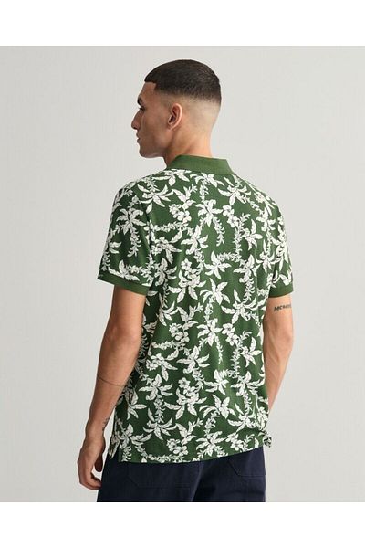 Gant Palm Lei Print Piqué Polo Shirt