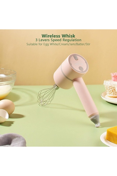 divendi-ro AO-78163 Blender electric portabil 3 în 1 fără fir, 3 viteze, roz