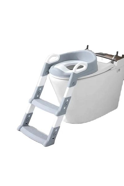 Little Mom Children's toilet reducer, Little Mom Grey, foldable, ergonomic, with PVC seat, lifting handles